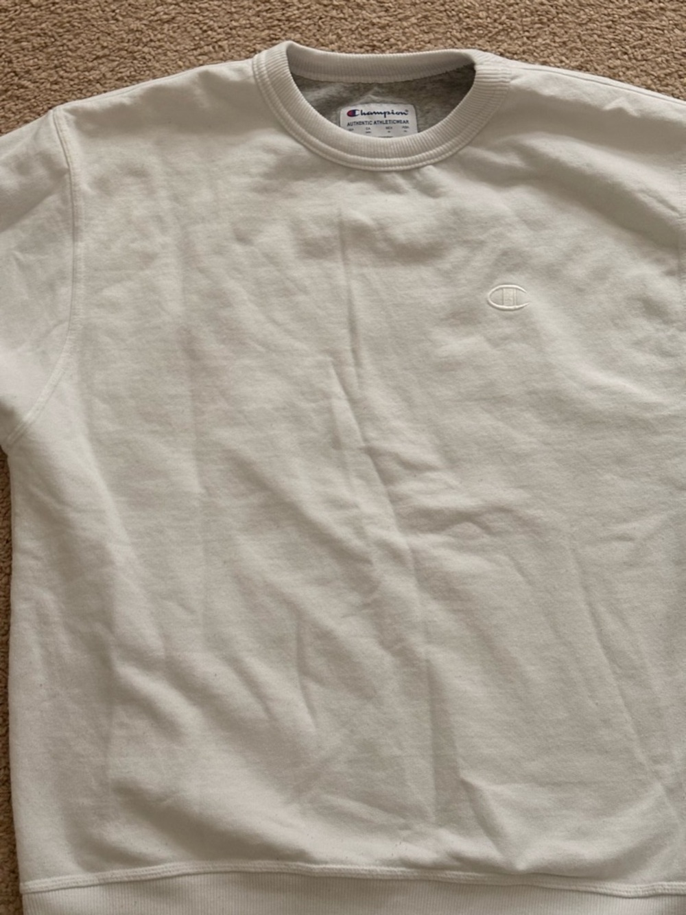 Champion Men's Crewneck Sweatshirt in Off-White